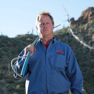 Jeff with catching equipment 