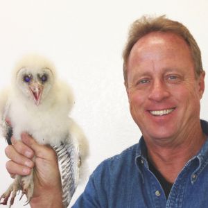 Marc holding an owl. 